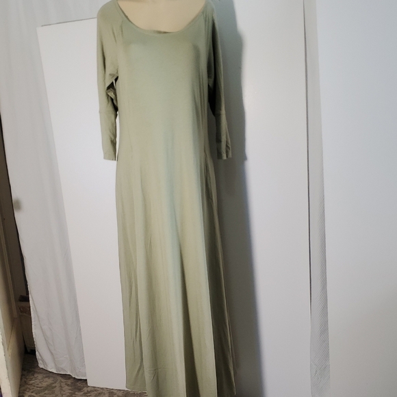 Soft Surroundings Elegant Olive Green Maxi Dress Size L - Picture 1 of 13